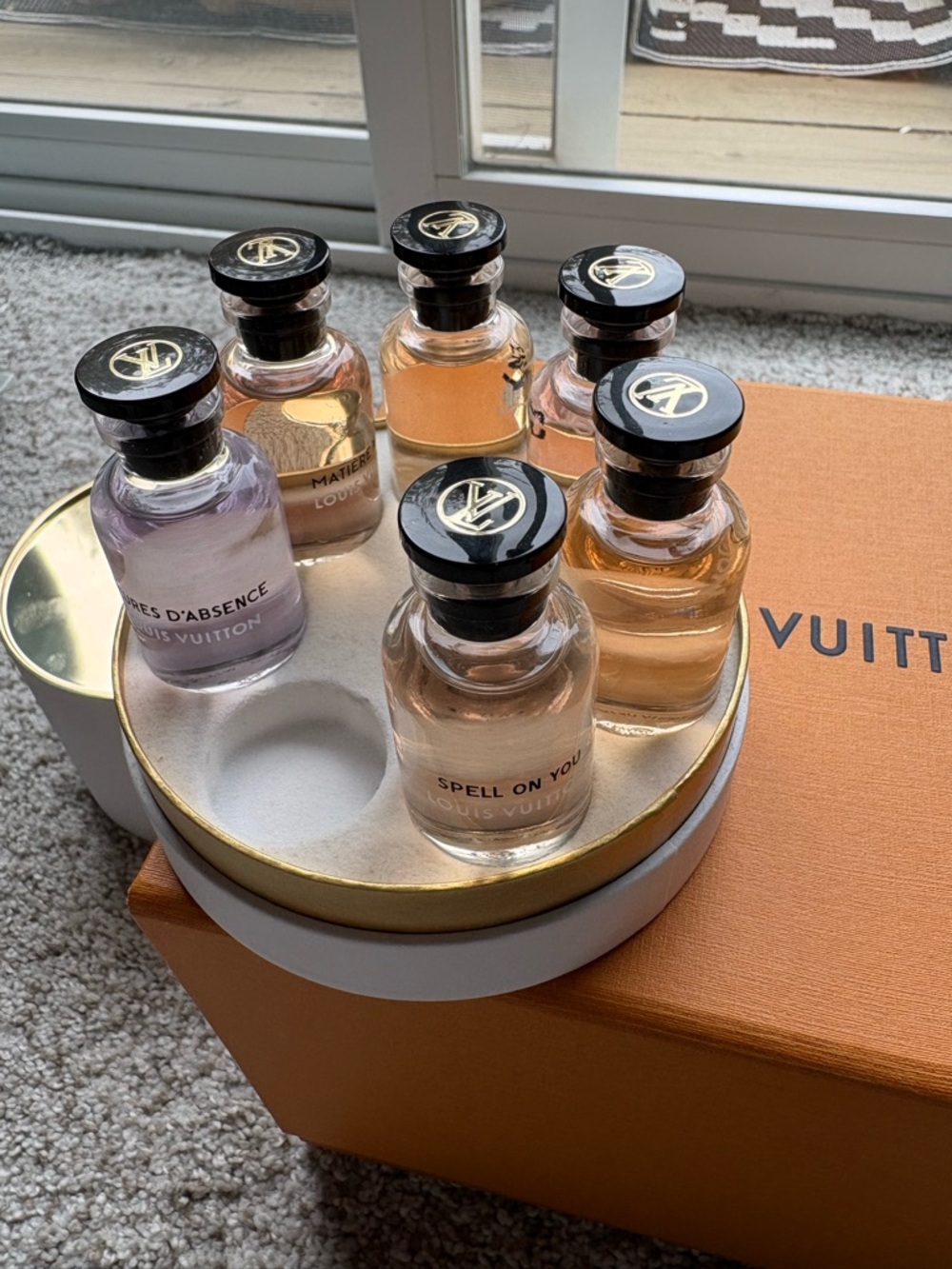 Louis Vuitton Miniature Perfume Set - Clear, Pink, Amber, Gold (please read )